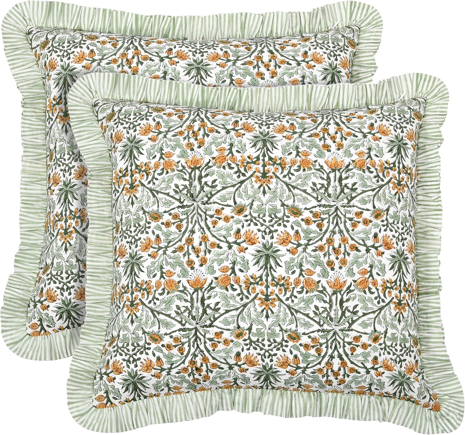 Blue Throw Pillow Cover — 18" — Goldenrod Yellow