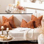 Lumbar Boho Beige Throw Pillow Cover — 20" - View 4