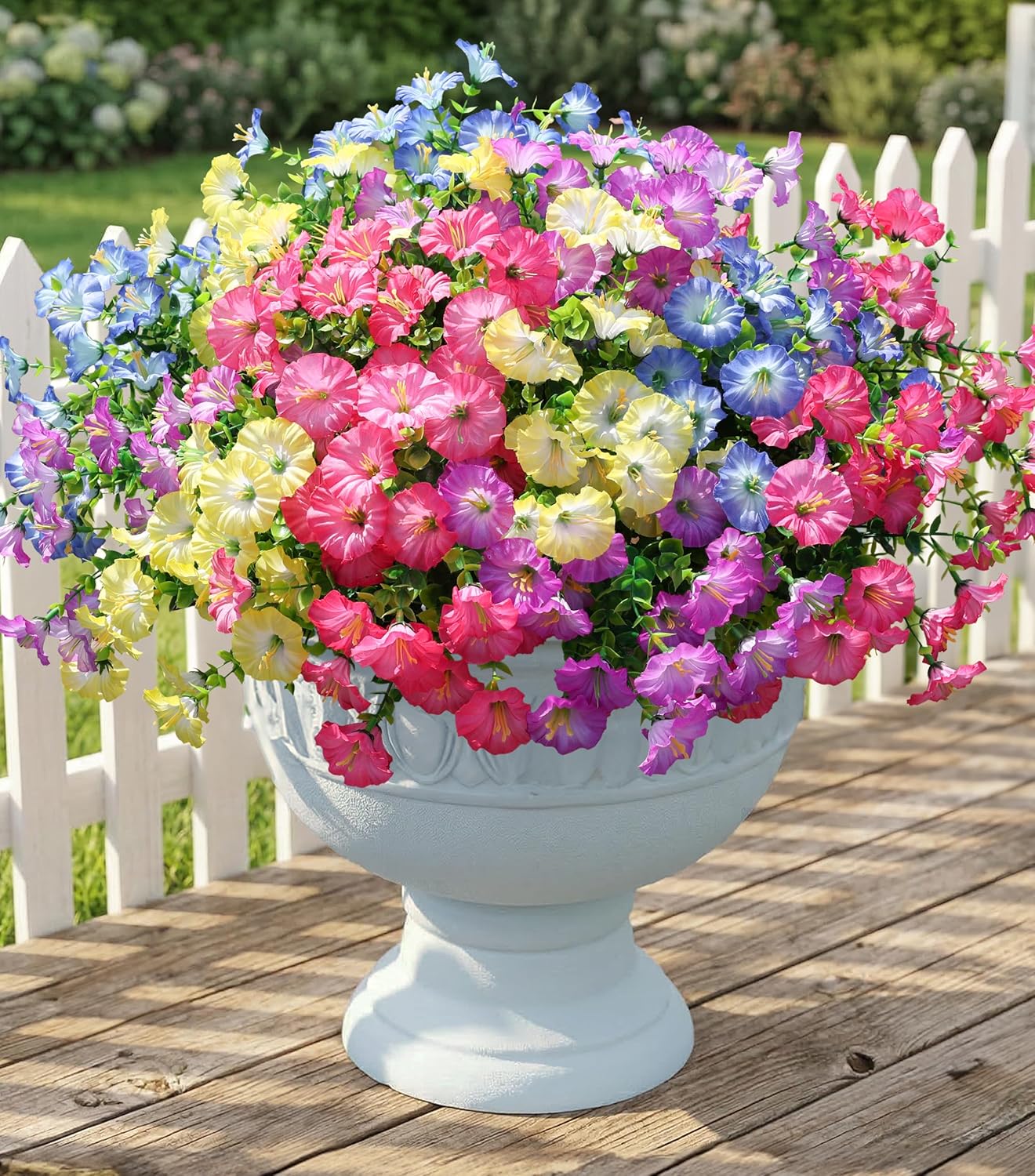 Orange Artificial Flowers — 4 Gradient Mixed Color (3 Pink, 3 Yellow, 3 Purple, 3 Hot Pink)