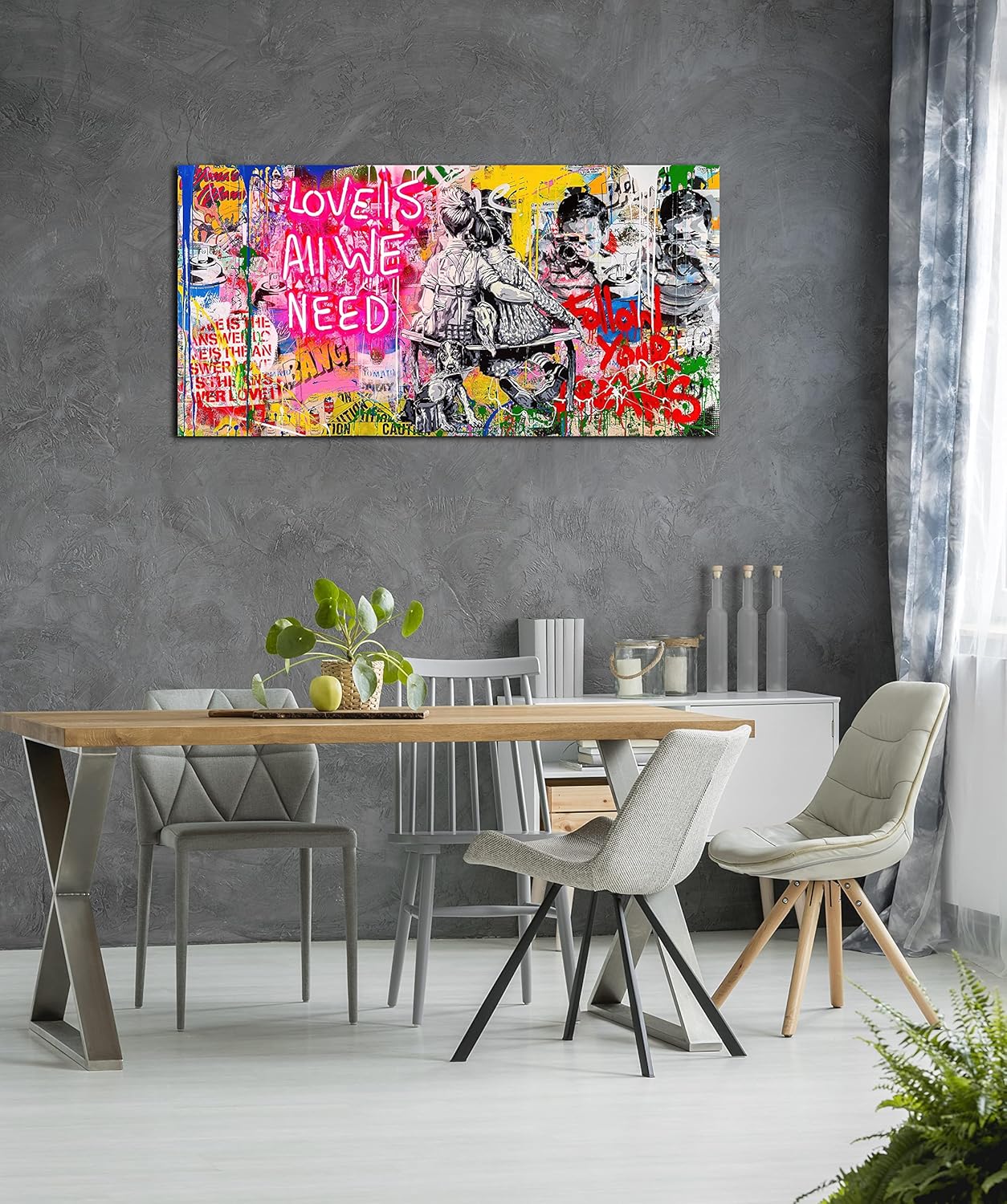 Black Canvas Wall Art — 59" - View 3