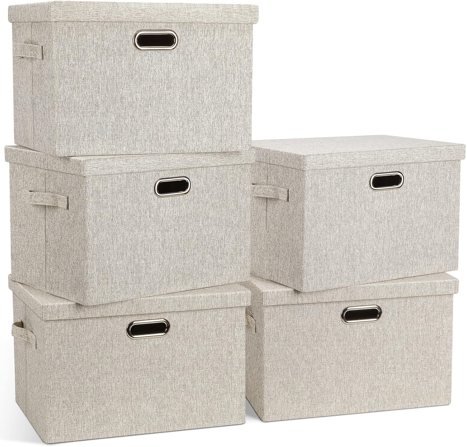 Linen Beige Storage Bin — 6x11 — Beige