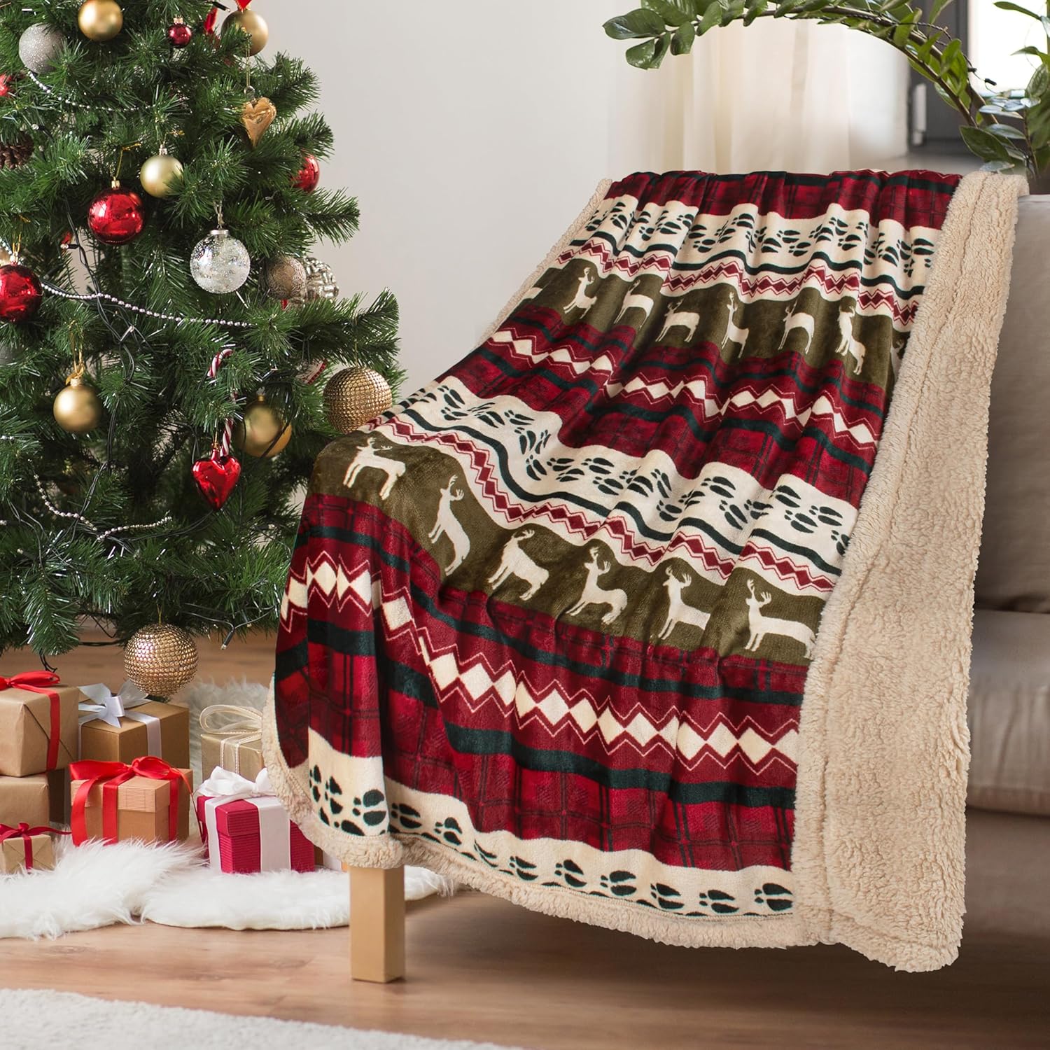 Beige Throw Pillow — 50" — #Xmas