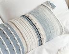 Lumbar Boho Blue Pillow Cover — 36" - View 9