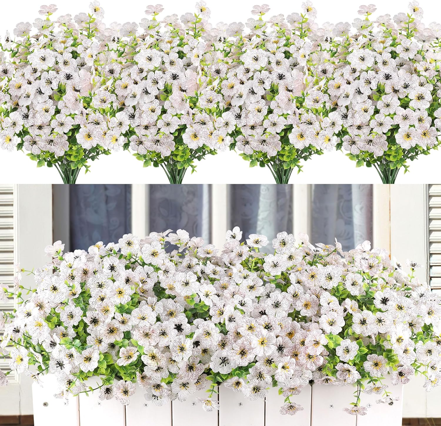 Farmhouse Pink Faux Plant — White