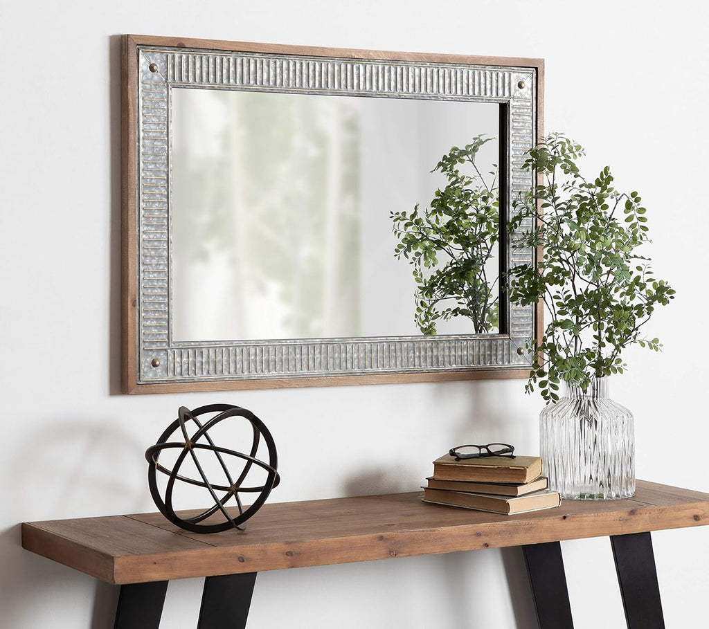 Farmhouse Brown Wall Mirror — 39" - View 2