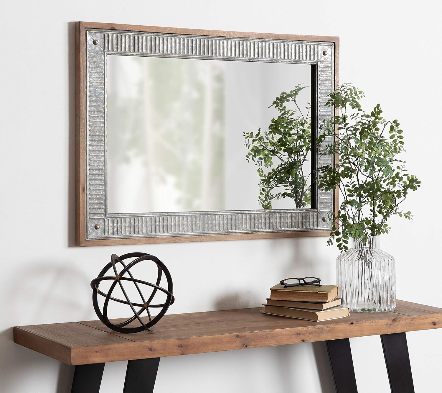 Farmhouse Brown Wall Mirror — 39" - View 2