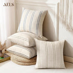 Linen Boho Fabric Throw Pillow Cover — 18" - View 6