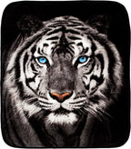 White Throw Pillow — 50" — White Tiger Stare