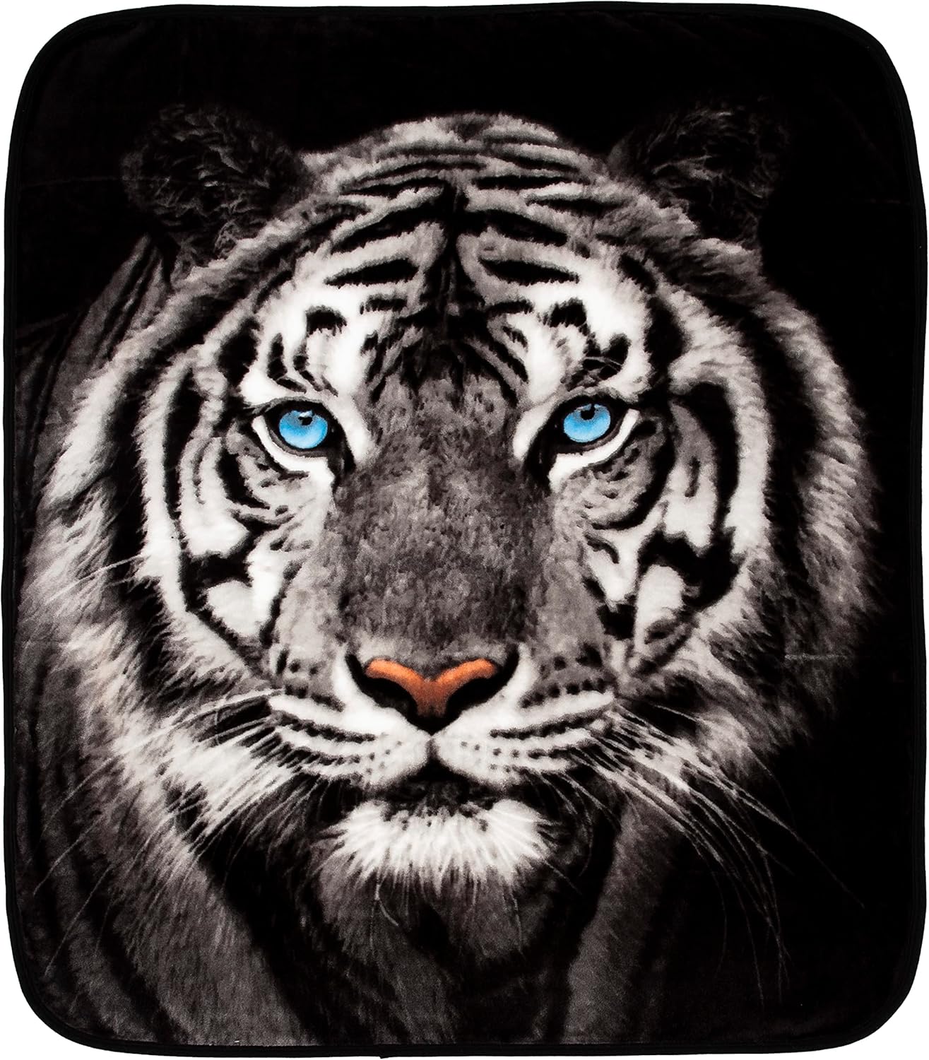 White Throw Pillow — 50" — White Tiger Stare
