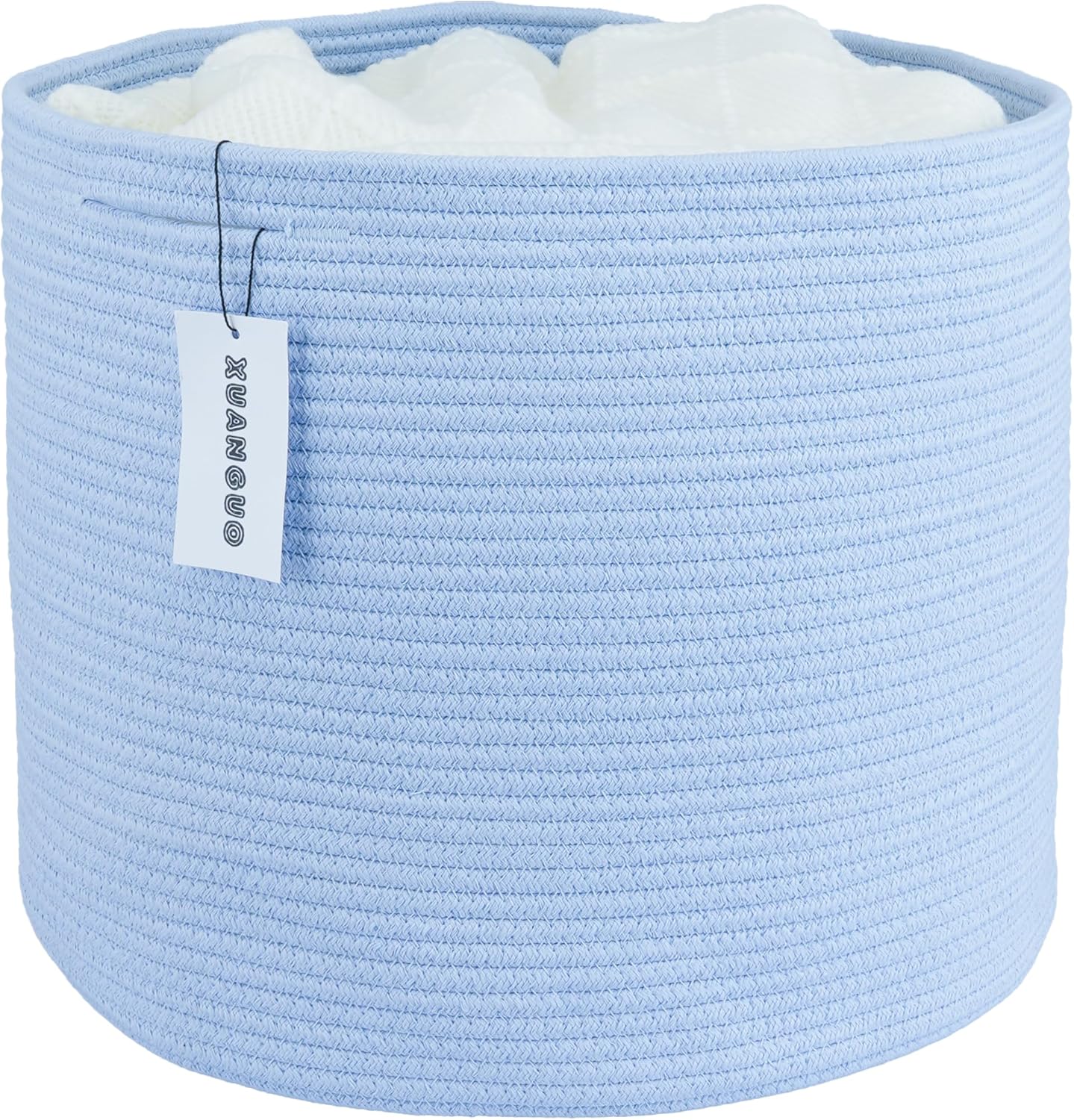 Round Boho Beige Throw Pillow — blue