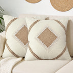 Linen Boho Beige Throw Pillow Cover — 18"