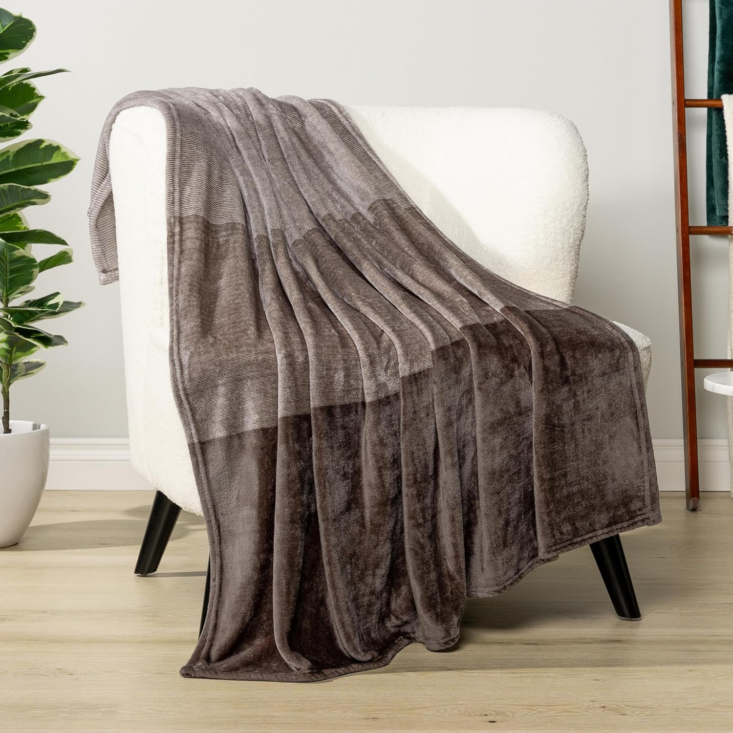 Beige Throw Pillow — 60" — Gradient - Taupe