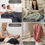 Knit Luxe Beige Throw Pillow — 50x70 - View 3