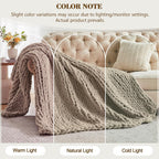 Knit Boho Beige Throw Pillow — 50" - View 2