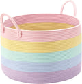 Boho Rattan Throw Pillow — 20" — Pastel Rainbow