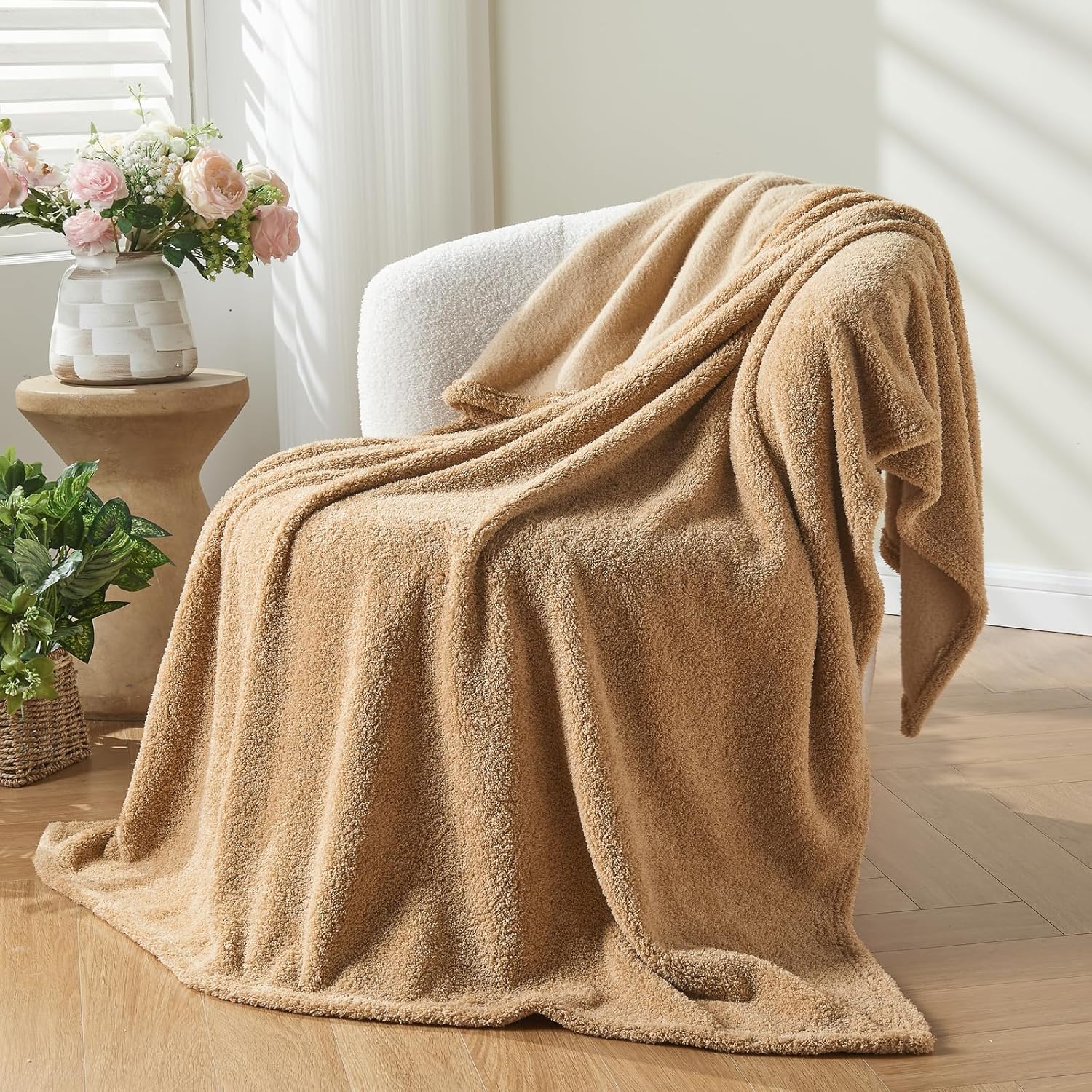 Beige Throw Pillow — 50" — Khaki