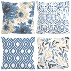 Boho Blue Throw Pillow Cover — 18"