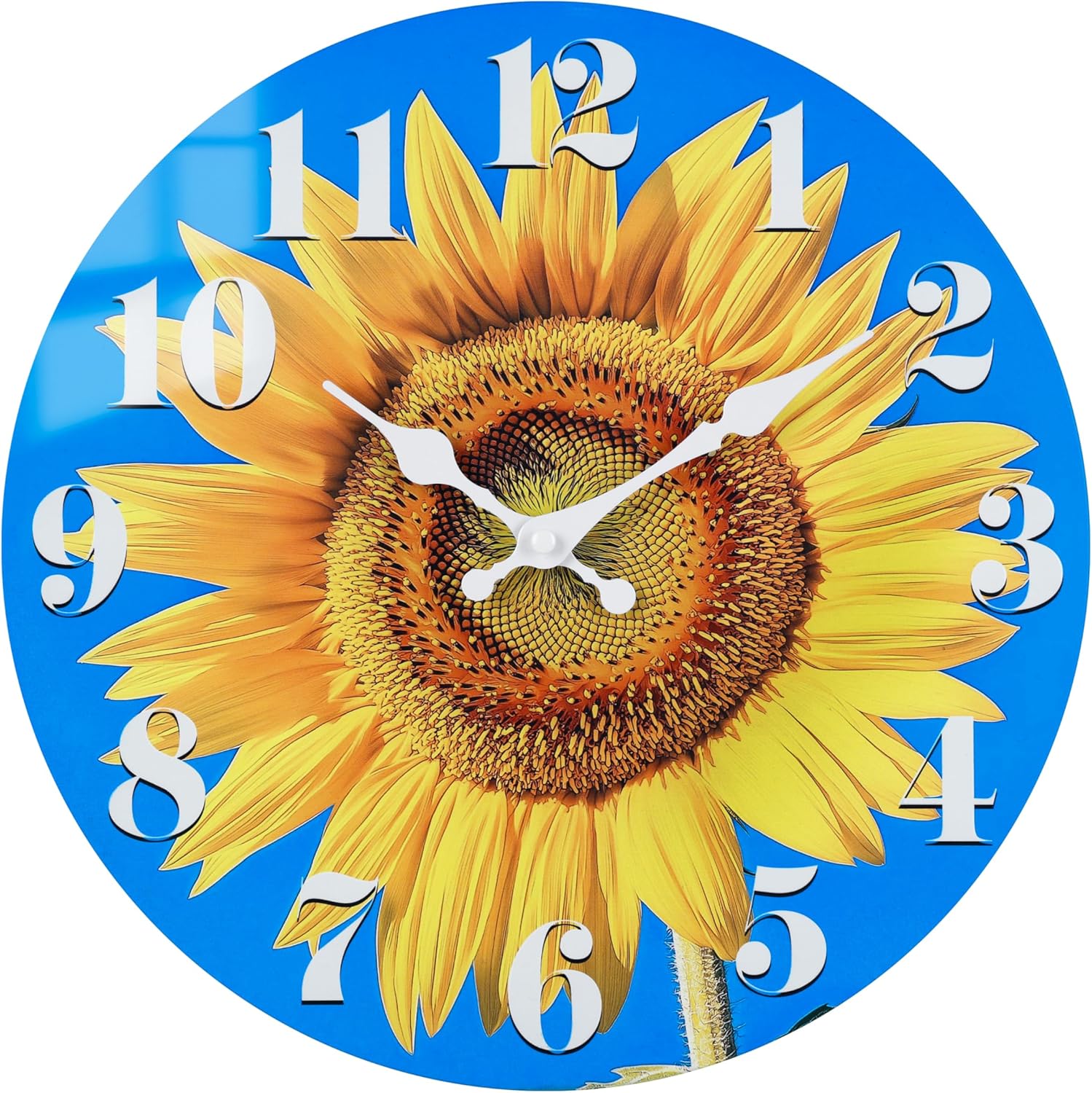 Battery Operated Brown Wall Clock — 14" — Sunflower