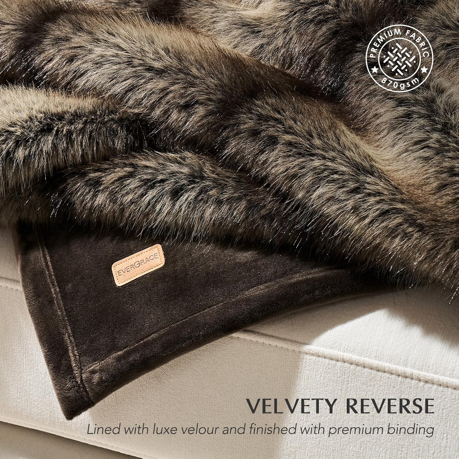Velvet Luxe Beige Throw Pillow — 50" - View 7