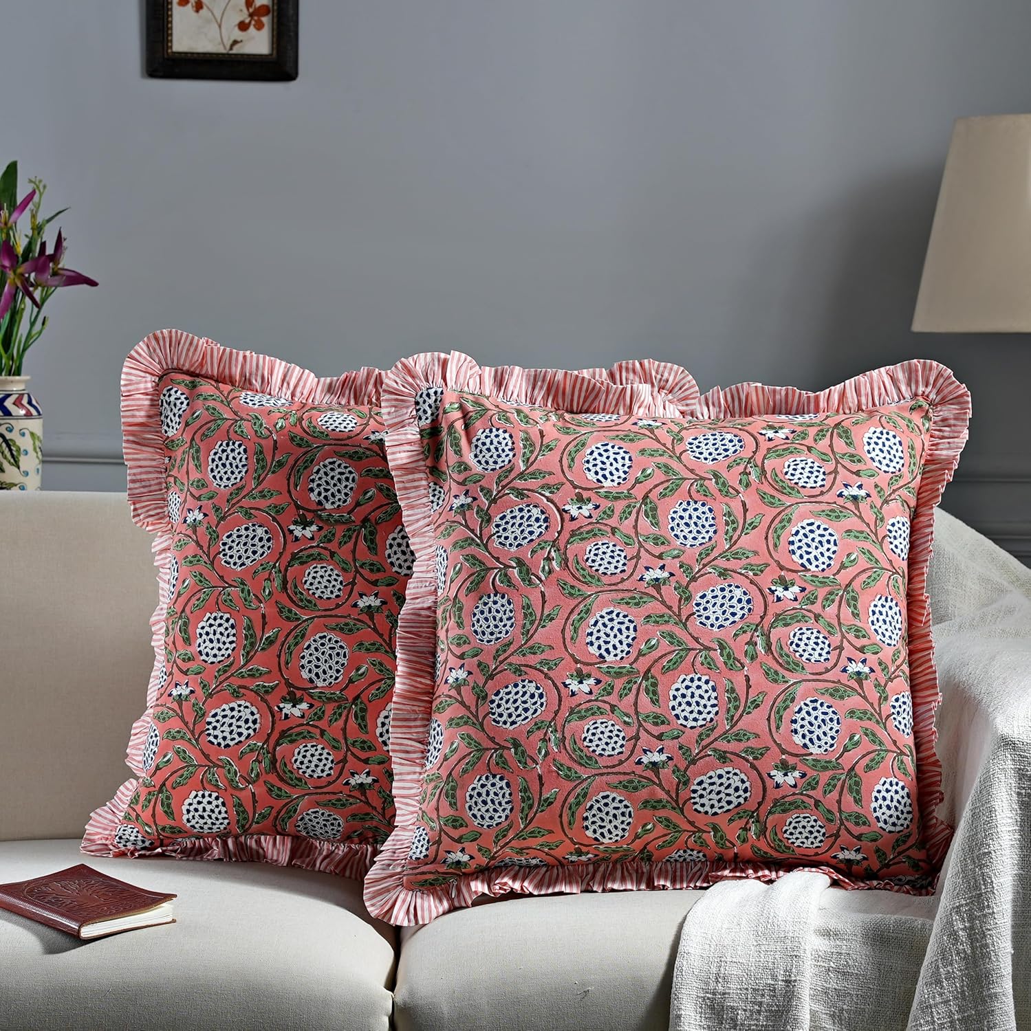 Blue Throw Pillow Cover — 18" - View 2
