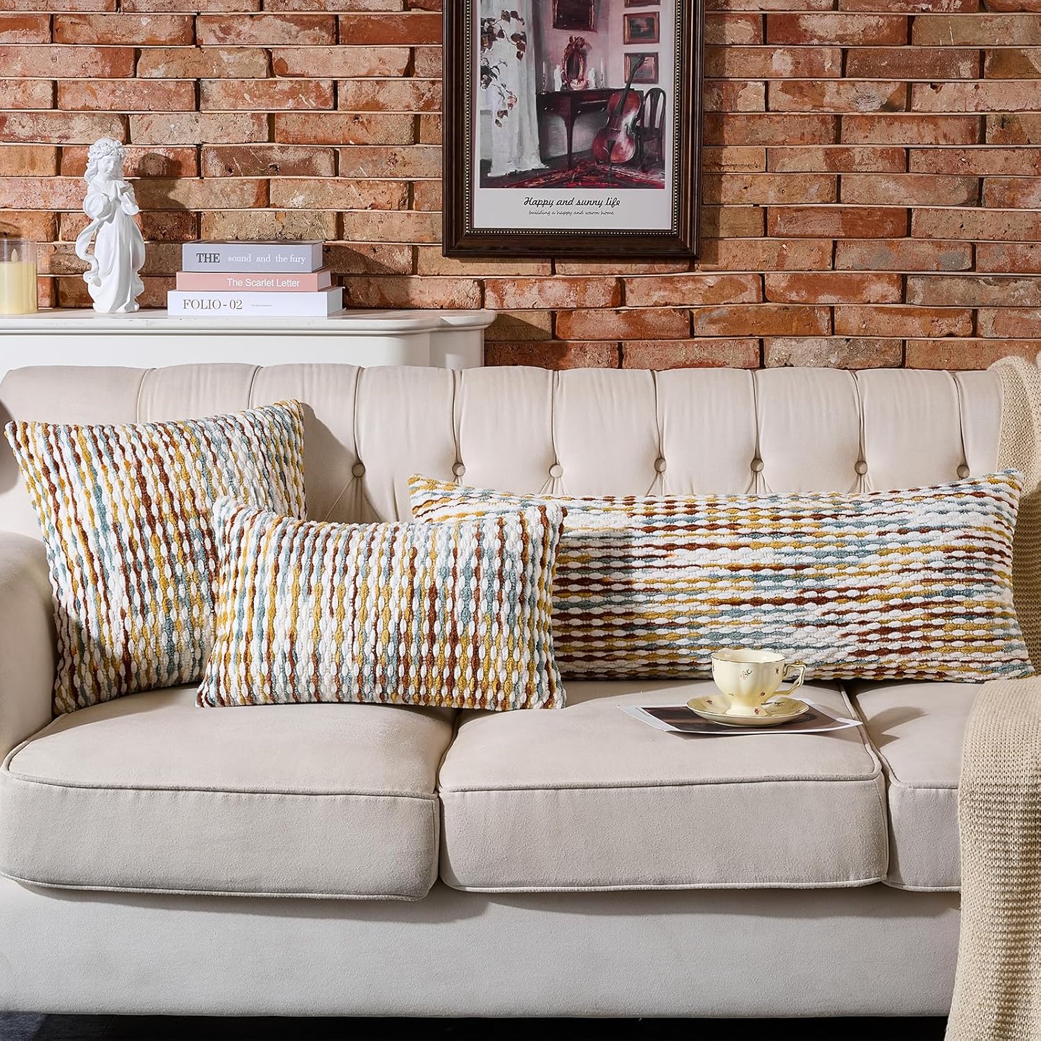 Tufted Boho Black Pillow Cover — 18" - View 5