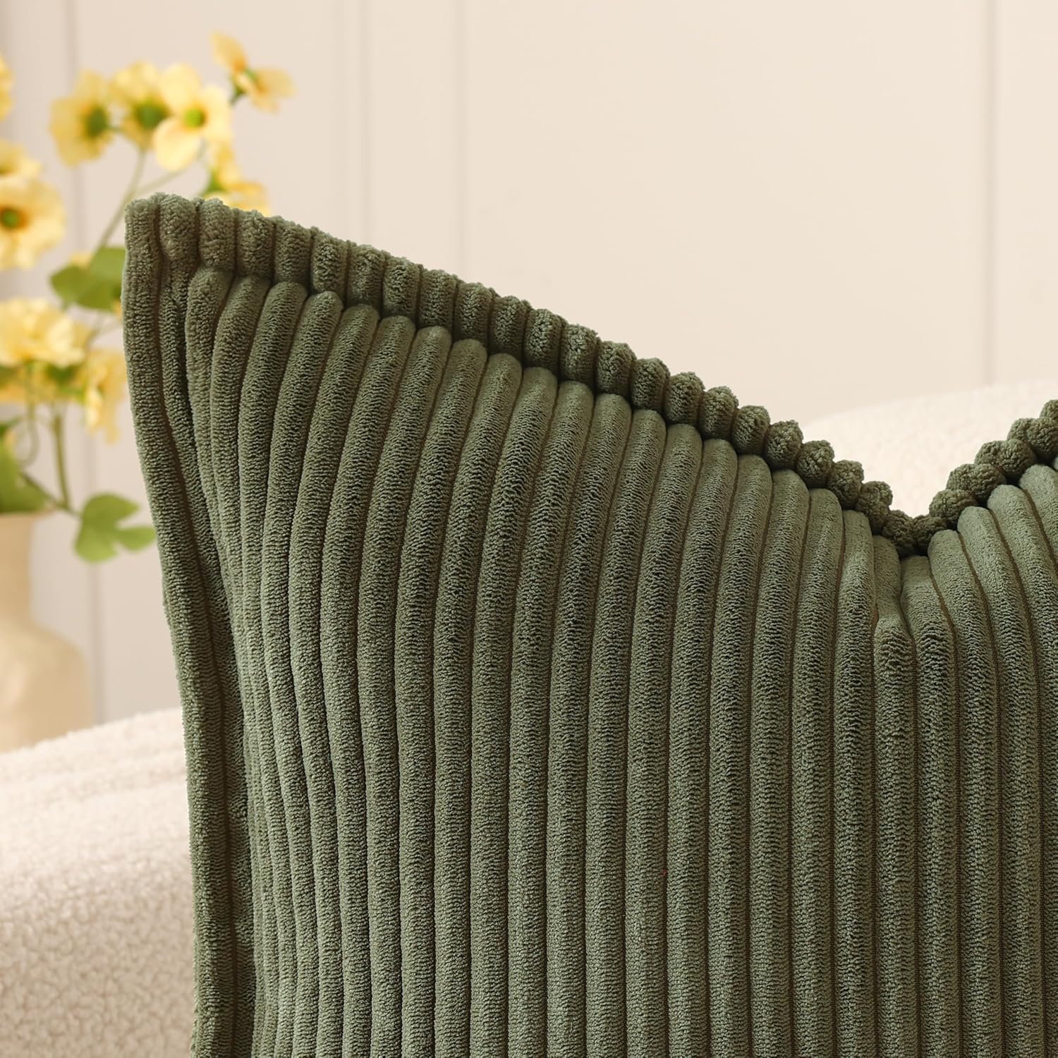 Boho Beige Throw Pillow Cover — 18" - View 4