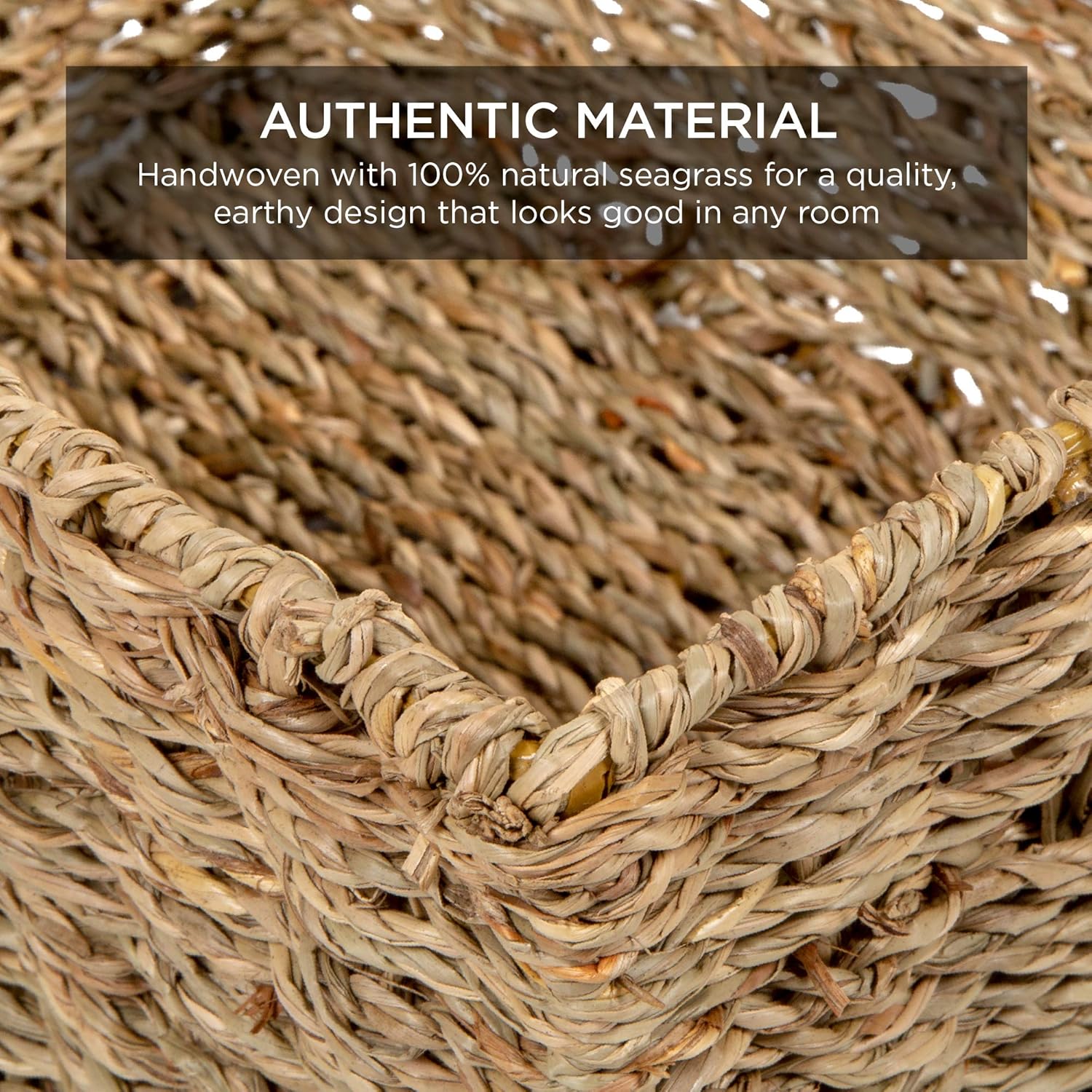 Handwoven Boho Beige Storage Basket — Set of 4 - View 2