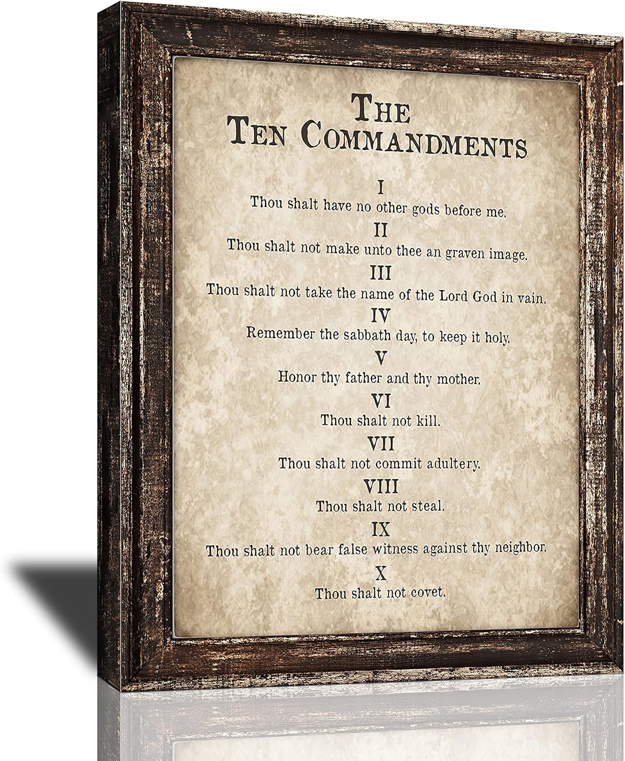 Framed Mid-Century Metal Wall Decor — 12" — Ten Commandments Printable