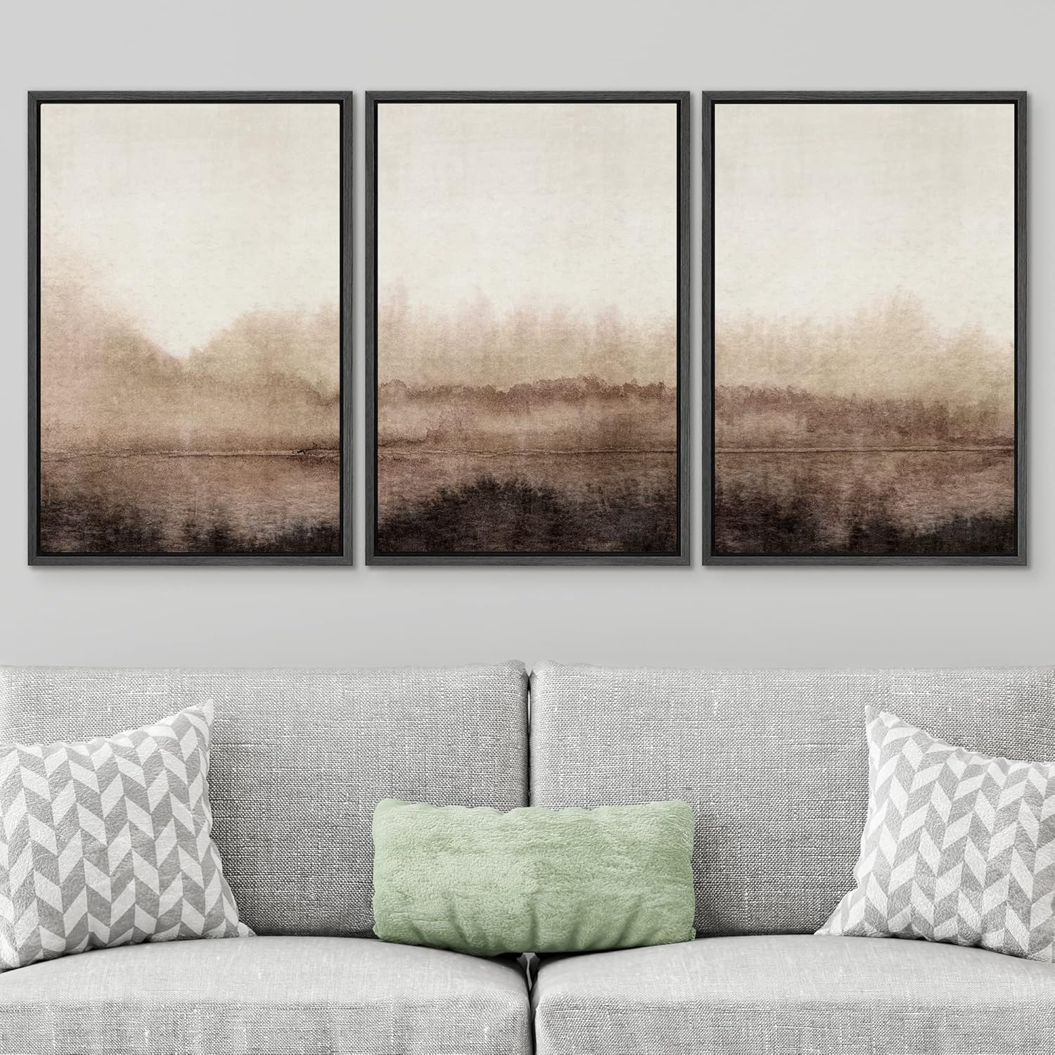 Framed Modern Fabric Wall Art — 24" - View 3