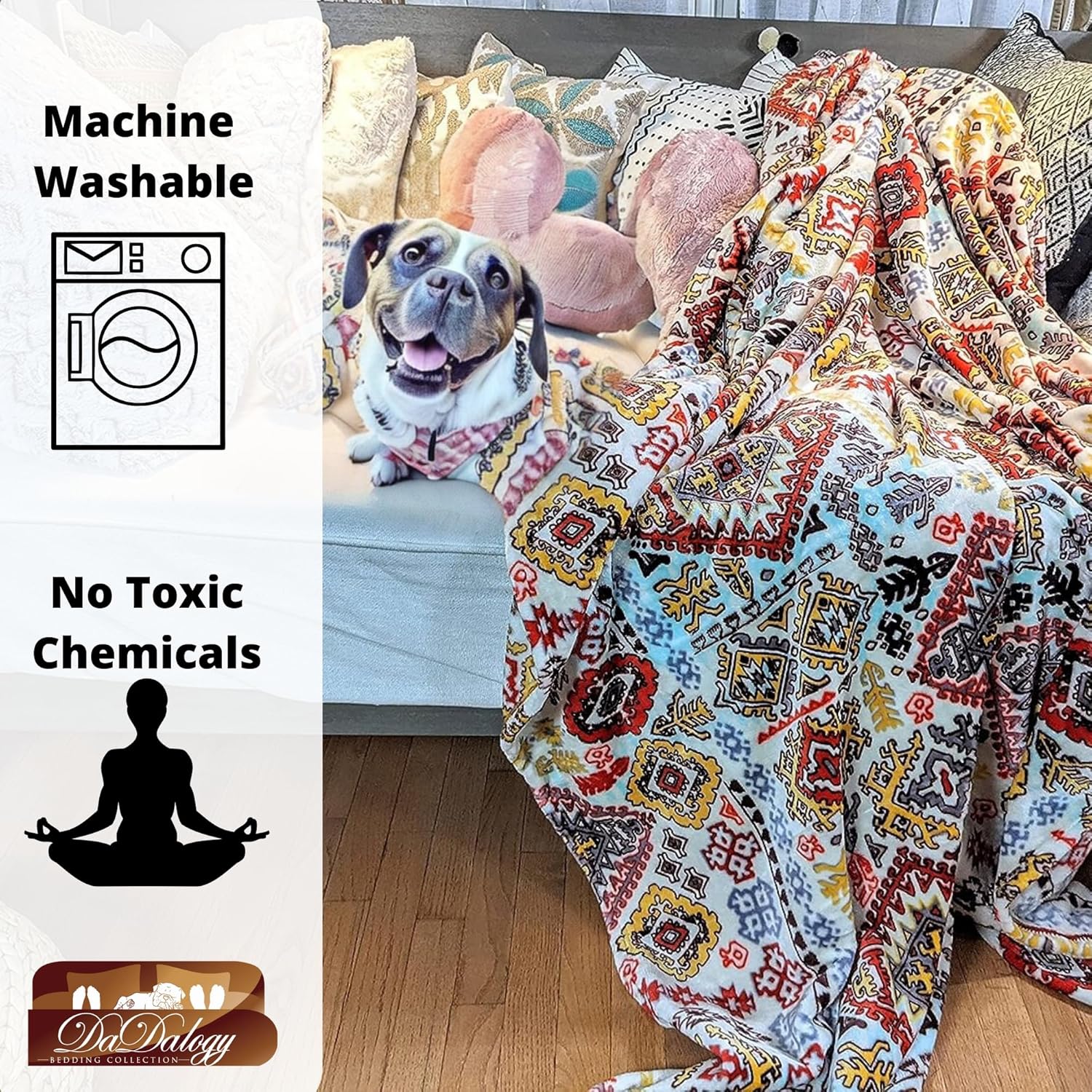 Boho Fabric Throw Pillow — 63" - View 2