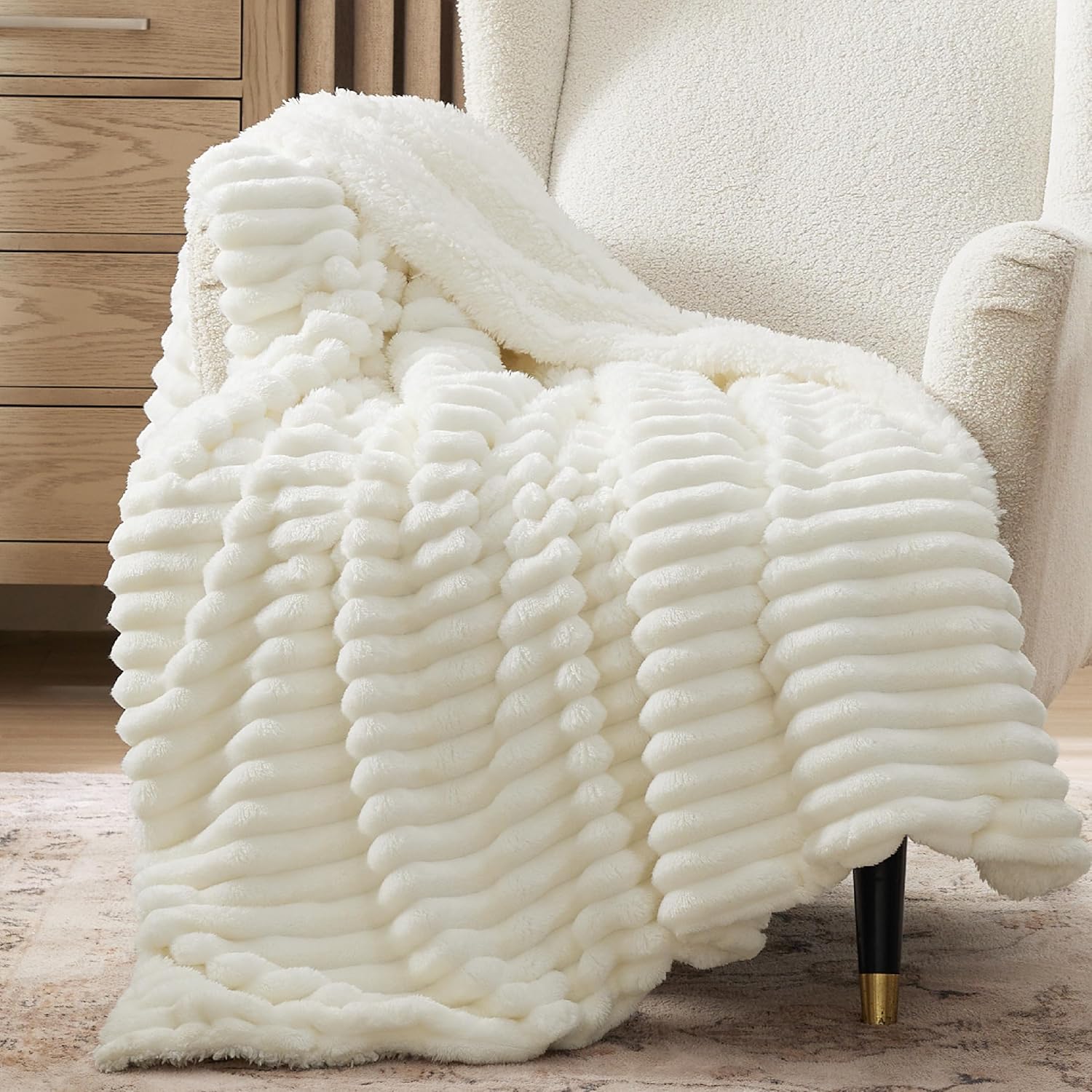 Beige Throw Pillow — 50" — 02 - White