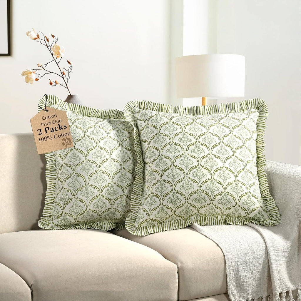 Boho Blue Throw Pillow — 20" — 18" x 18" (Pack of 2)
