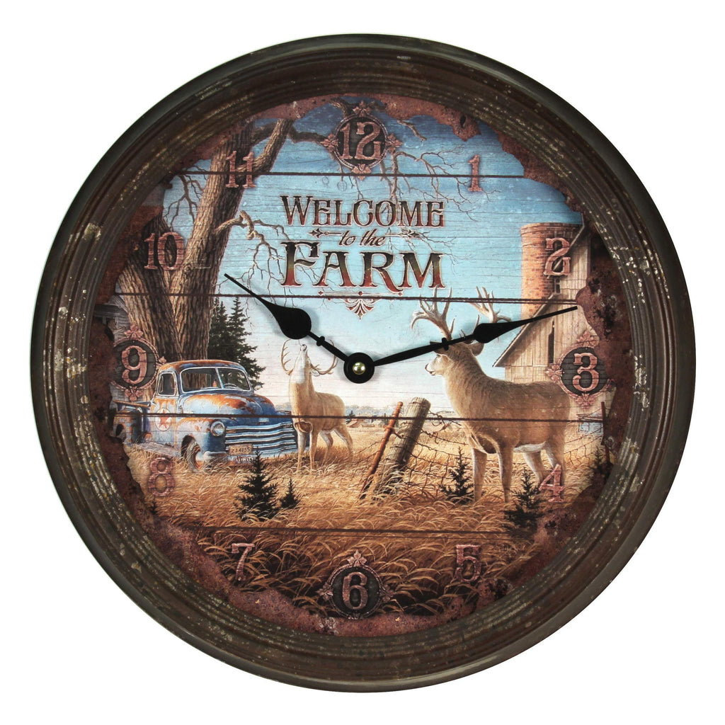Battery-Operated Farmhouse Black Wall Clock — 15"