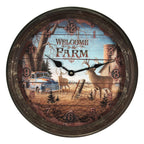 Battery-Operated Farmhouse Black Wall Clock — 15"