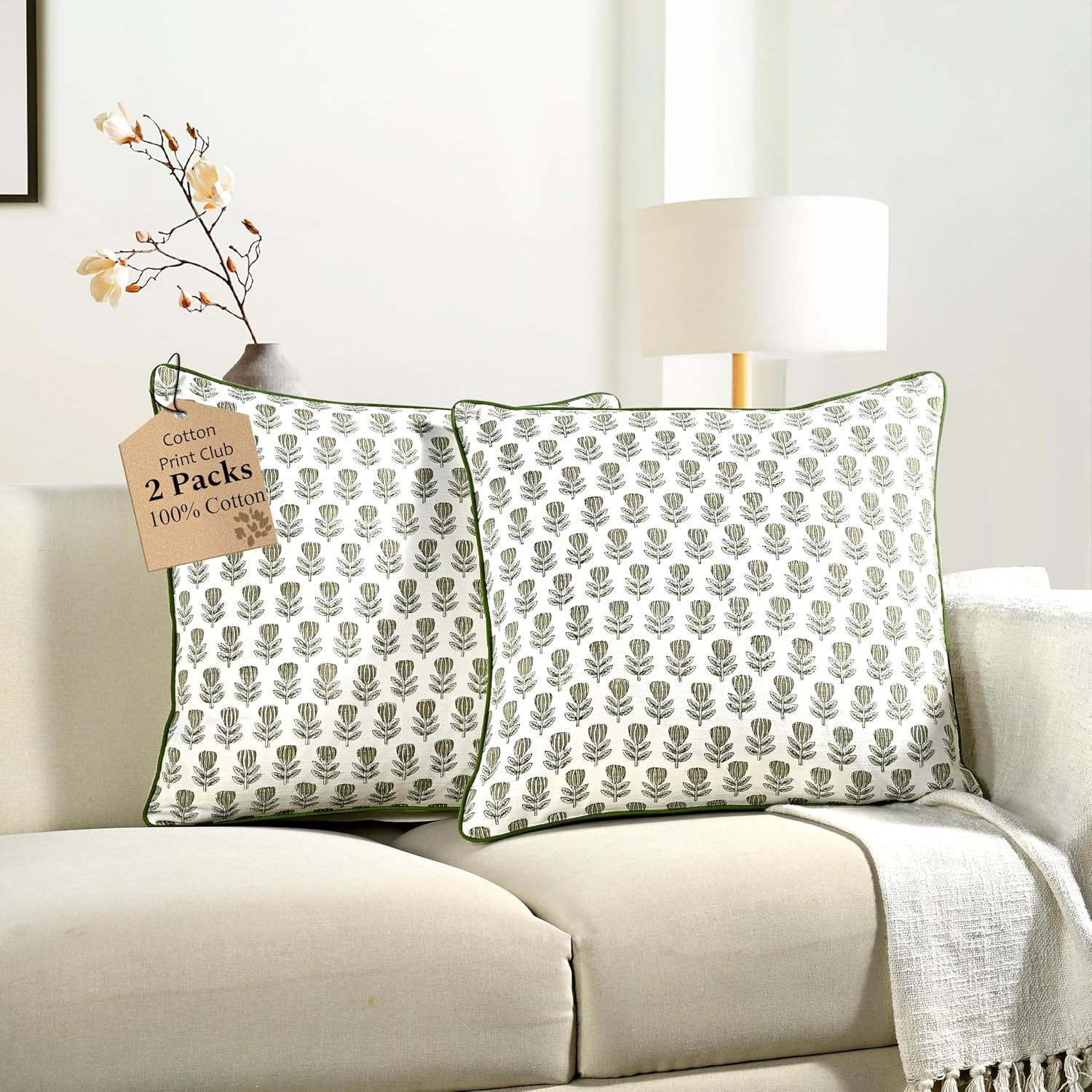 Boho Beige Cushion Cover — 20" — 24" x 24" (Pack of 2)