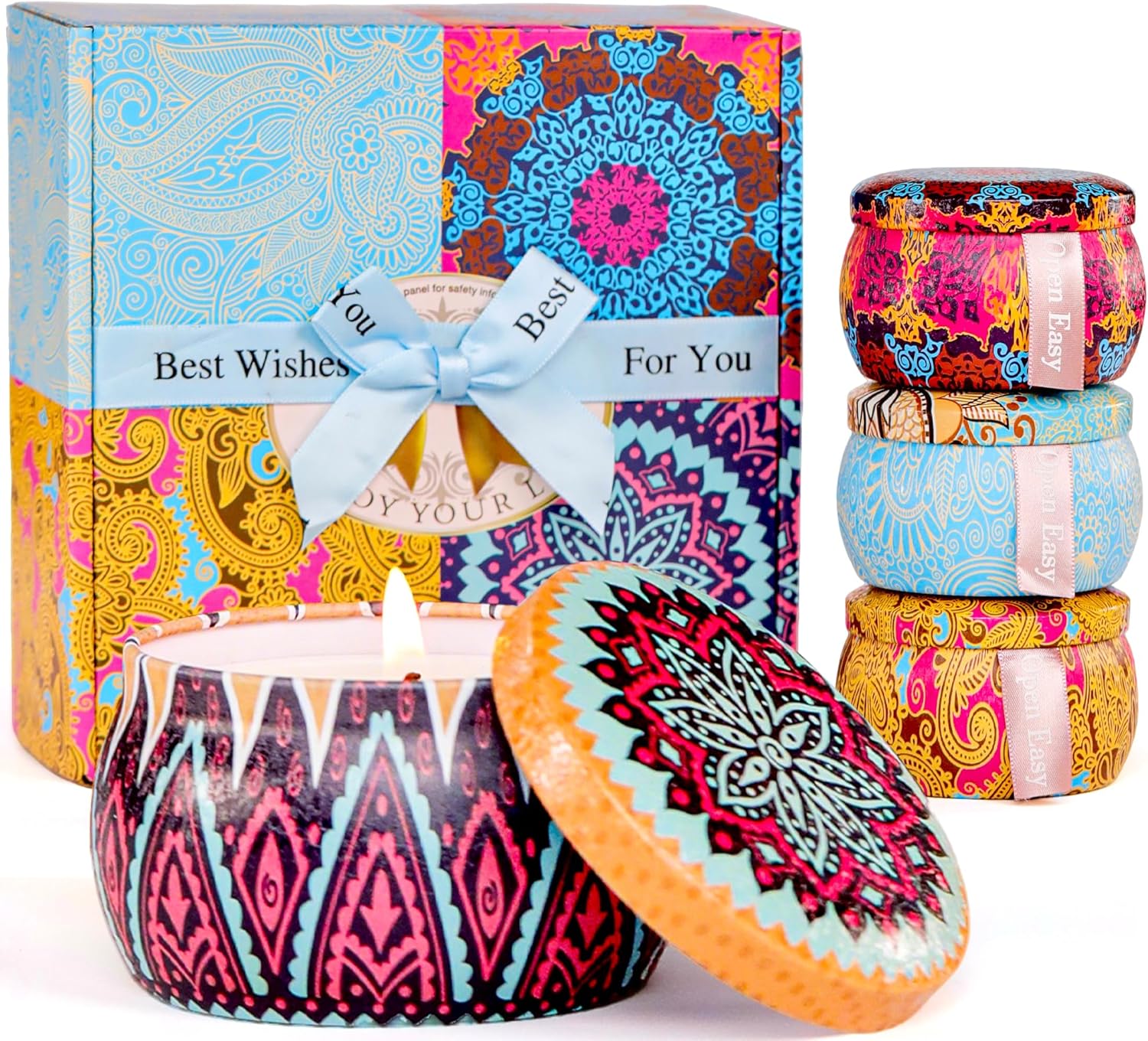 Soy Wax Metal Scented Candle — 4 Pack Classic