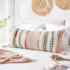 Chenille Boho Blue Throw Pillow Cover — 36" - View 6