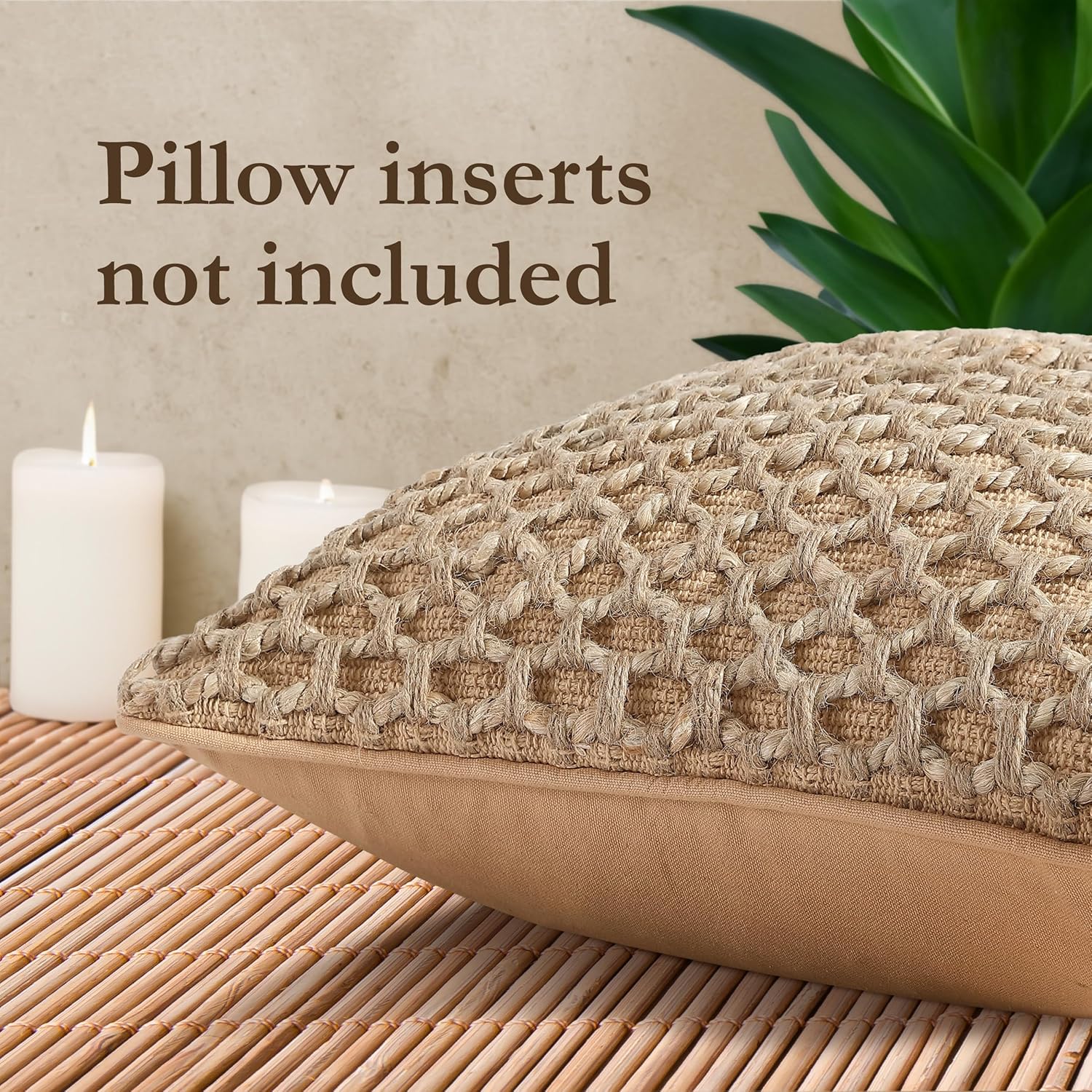 Boho Beige Pillow Cover — 20" - View 2
