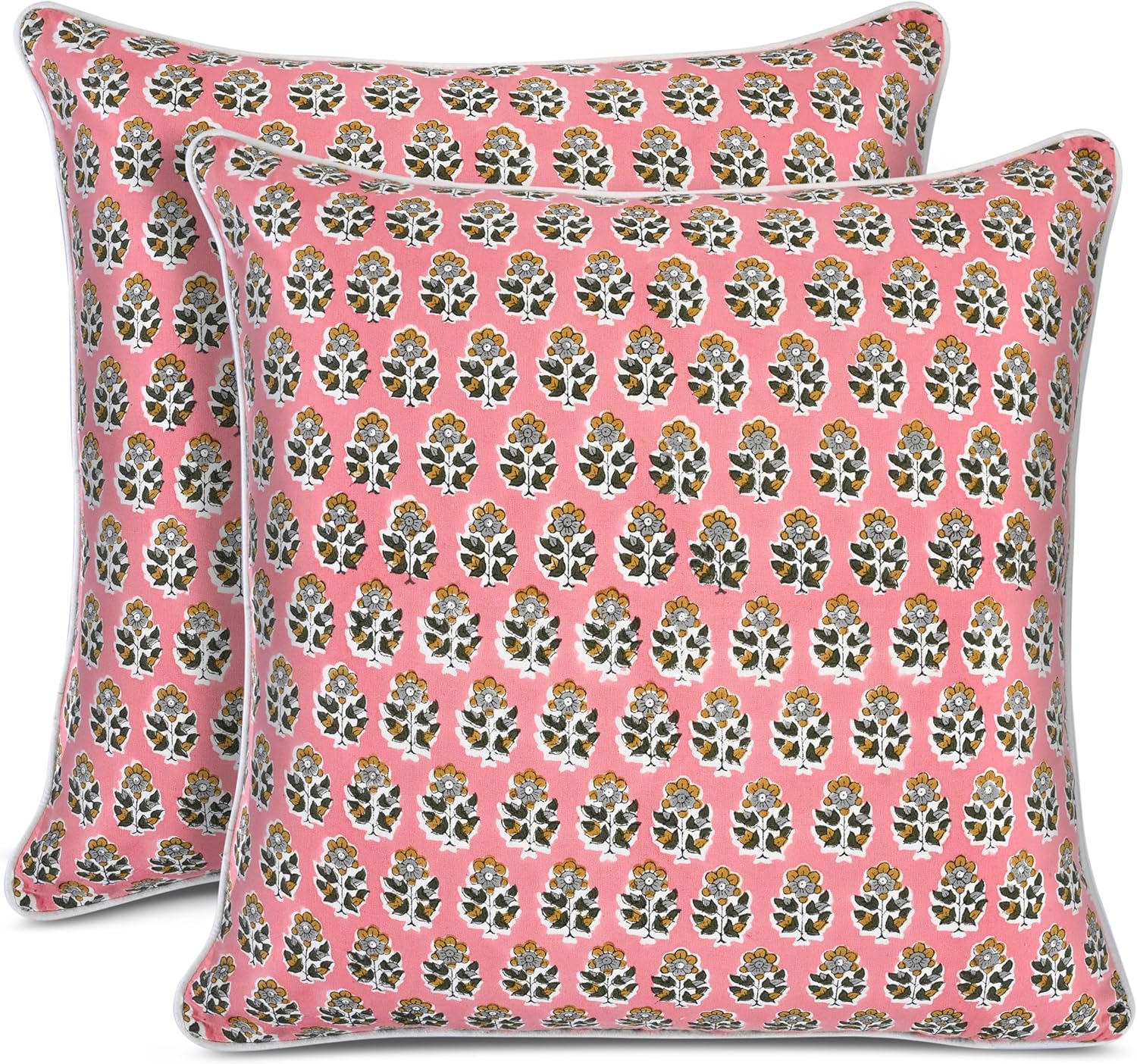 Boho Blue Throw Pillow Cover — 20" — 24" x 24" (Pack of 2)
