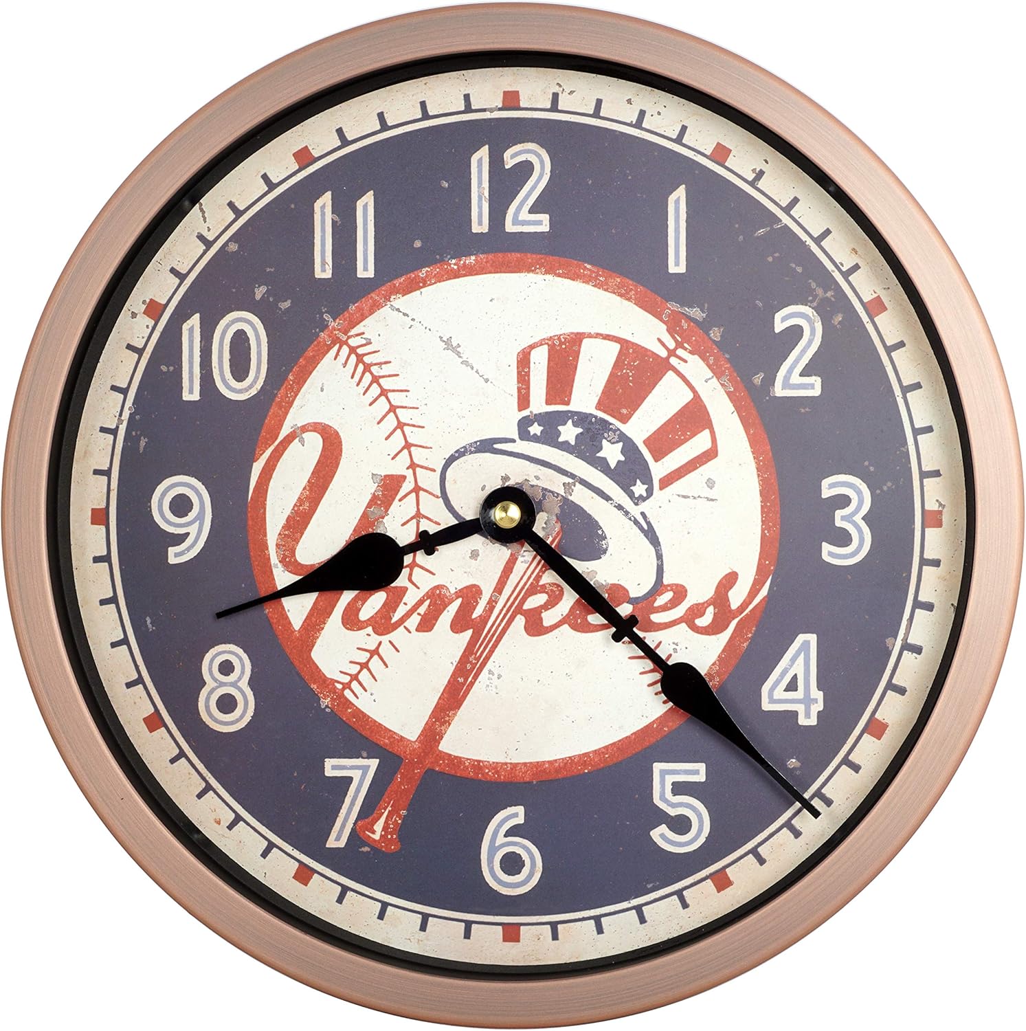 Vintage Mid-Century Gold Wall Clock — 12" — Wm12-yke-rc Retro Copper