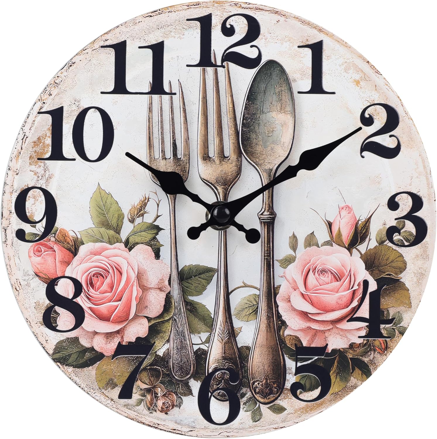 Battery Operated Brown Wall Clock — 14" — Kitchen