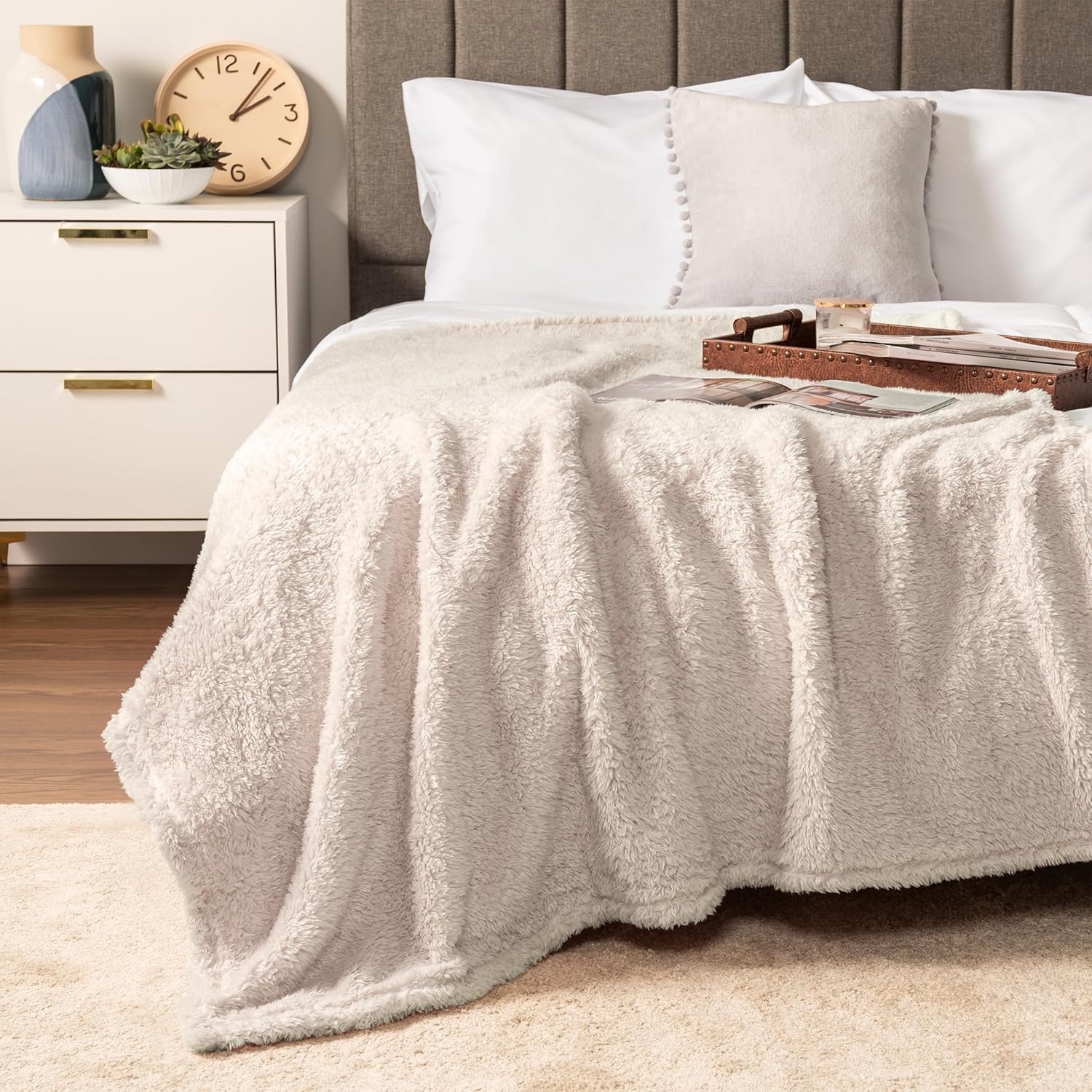 Beige Throw Pillow — 50x60 — Latte