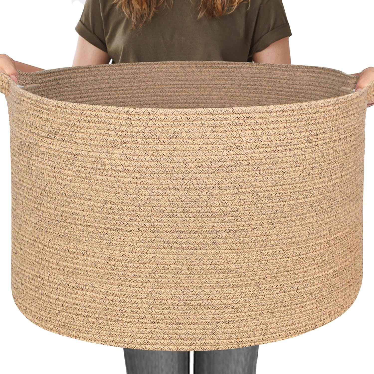 Boho Black Throw Pillow — 22" — Brown Variegated