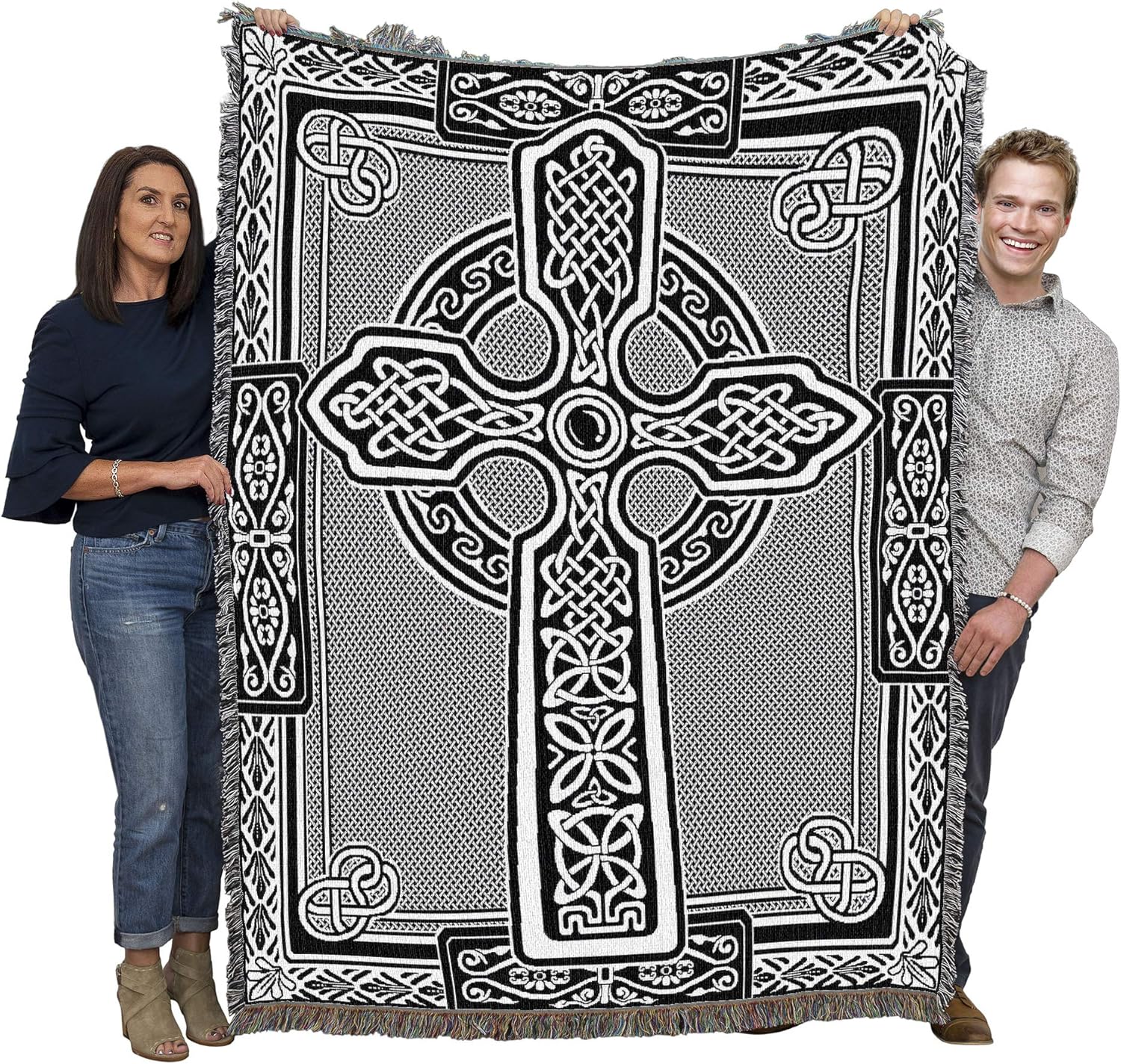Boho Blue Wall Art — 72x54 — Cross Bw