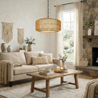 Linen Boho Black Chandelier — 5-Light - View 7