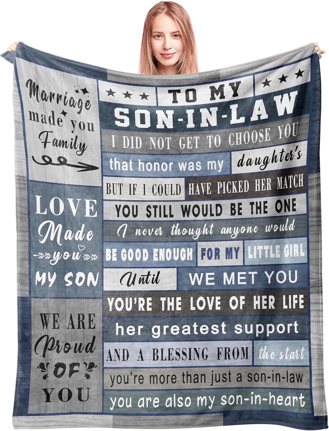 Fabric Throw Pillow — 60" — Son in Law