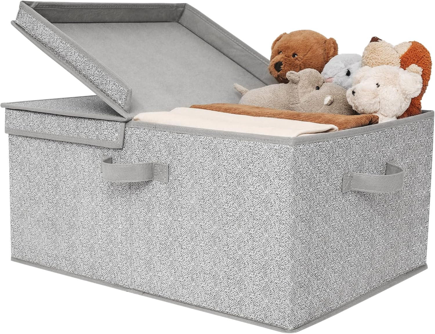 Beige Storage Bin — Gray