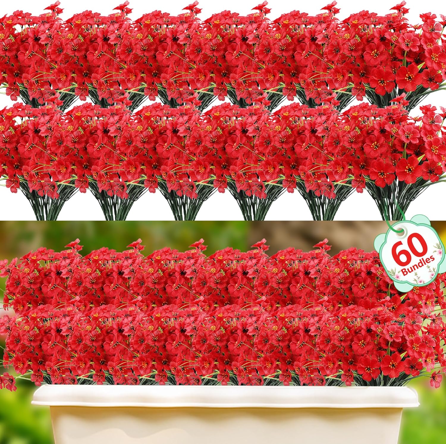 Blue Artificial Flowers — Red