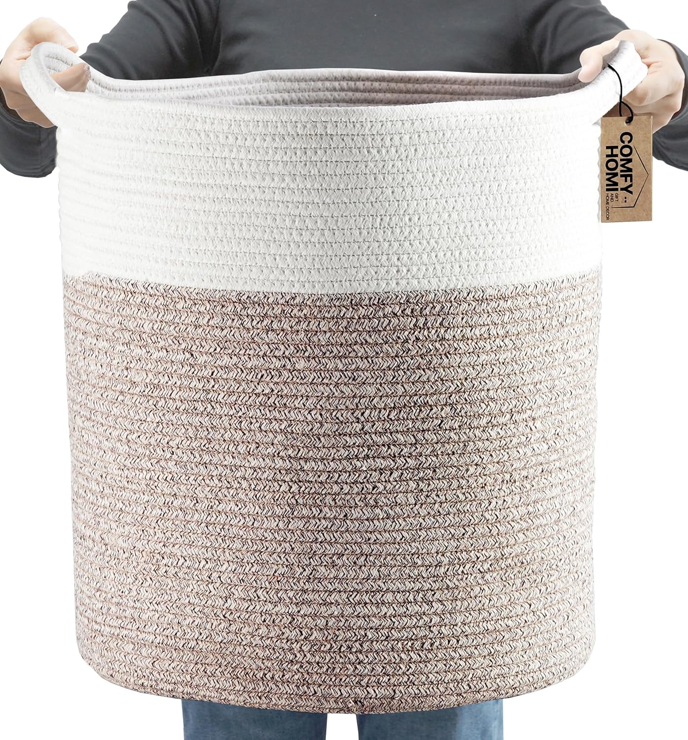 Boho Blue Throw Pillow — brown