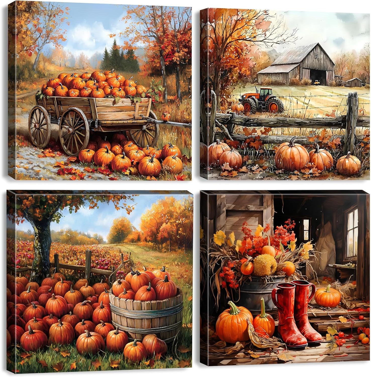 Vintage Orange Wall Decor — 12" — 12"l X 12"w